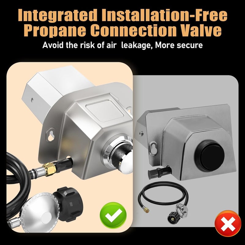 Utheer Gas Burner Attachment for Karu 12 / 12G / Karu 2 & Fyra 12 Pizza Ovens, No Assembly Propane Burner with Upgraded Electronic Ignition, Pizza Oven Accessories - Image 4